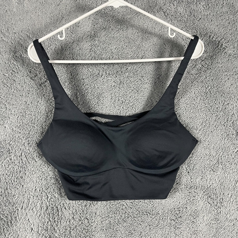 Victoria's Secret On Point Sports Bra Womens 34D Black Criss Cross Back Athletic